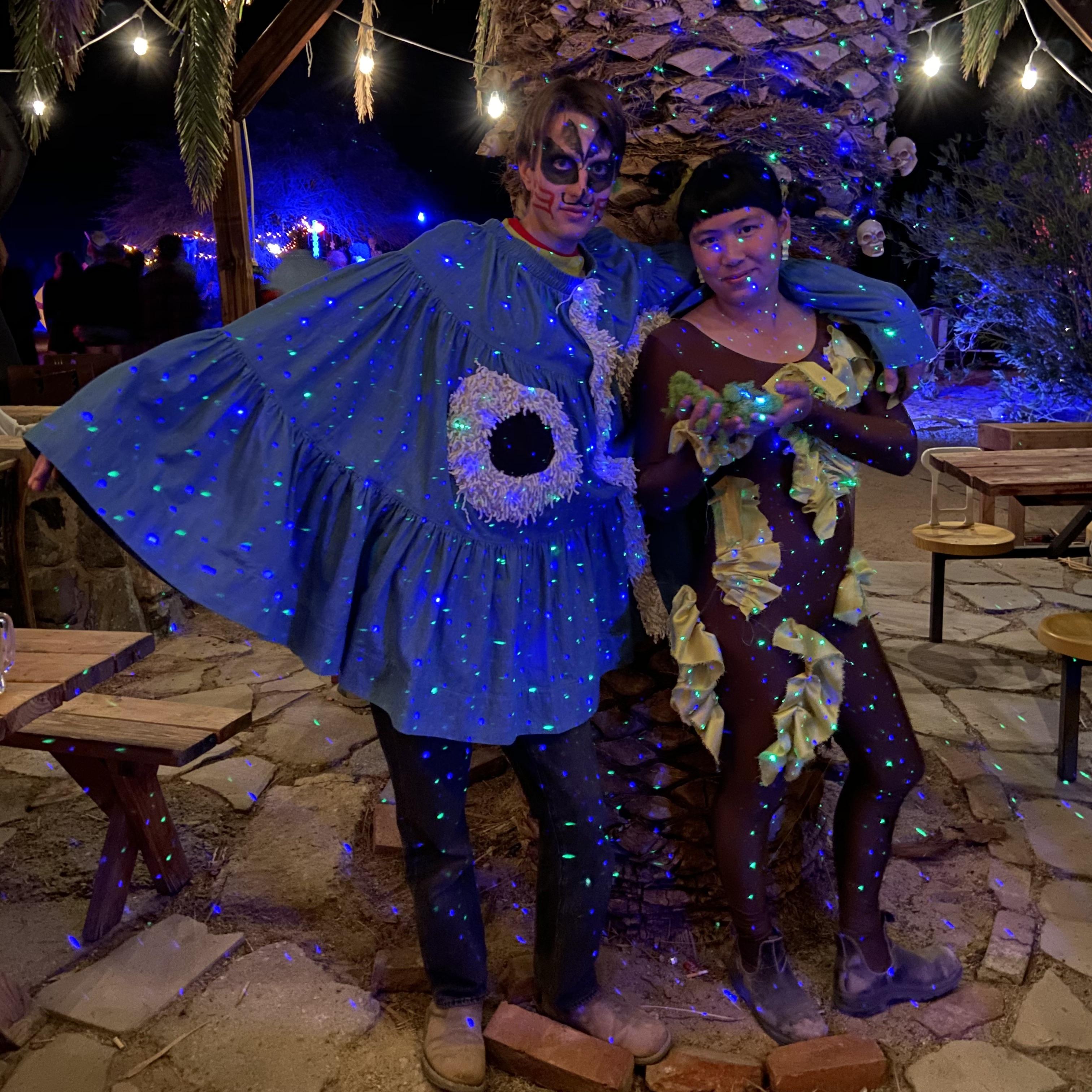 Lichen Lady and Moth Man at the Palms Halloween Party, 2019