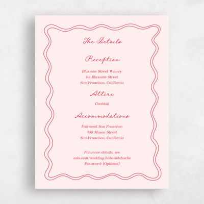 Pink Whimsical Wedding Enclosure - Cara