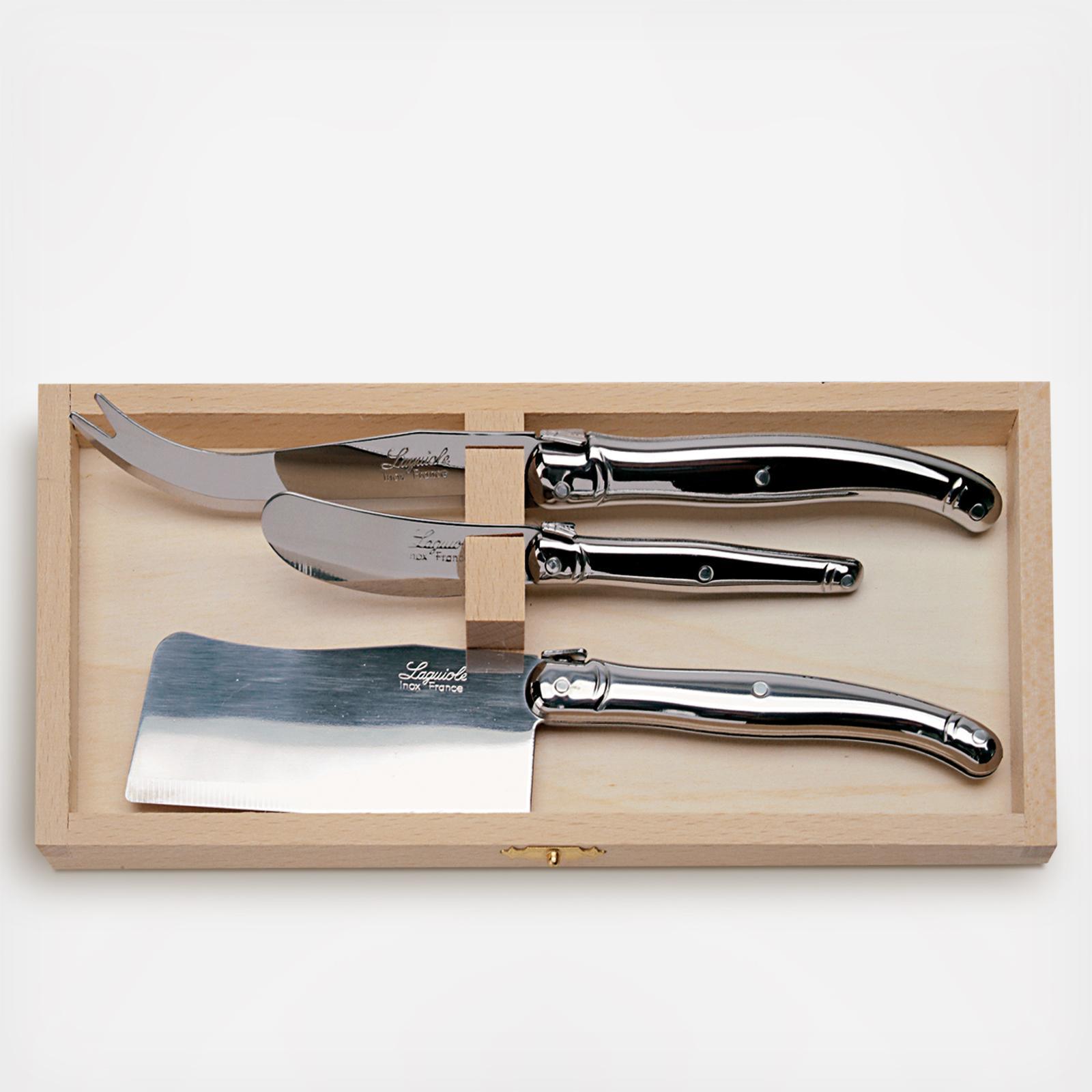 Jean Dubost 4 Kitchen Knives Set Mixed Woods in Gift Box