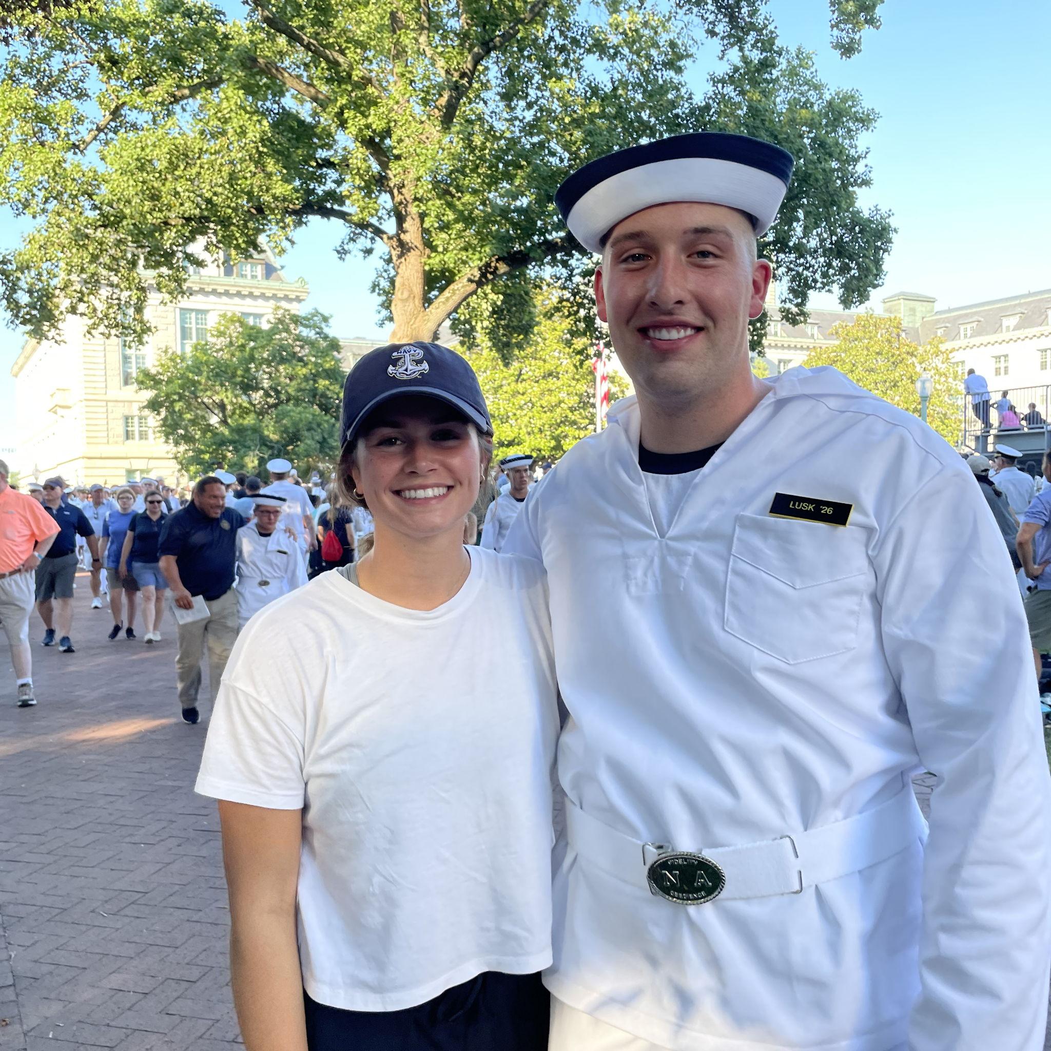 Moments before Jake started Plebe summer (basic training #2) at USNA in 2022