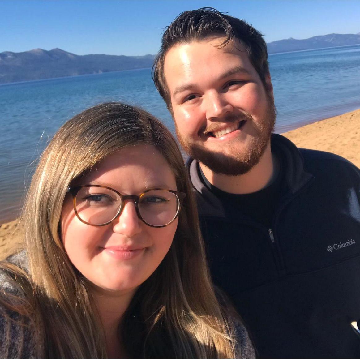 Taking a chilly morning walk along the water at Lake Tahoe! One of our favorite places to escape the city!