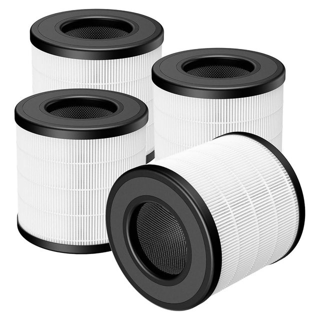PU-P05/AC201B Replacement Filter for FULMINARE PU-P05 Air Purifier and Purivortex AC201B Air Purifier, 3-in-1 HEPA Filters for Dust Smoke Pollen, 4-Pack(Not fit for T10)