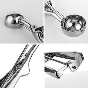 Solula 18/8 Stainless Steel Small Ice Cream Scoop Disher Cookie Scoop Melon Baller, 2-YEAR Warranty