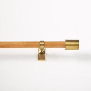 Mid-Century Rod, Wood/Brass, (28"-48")
