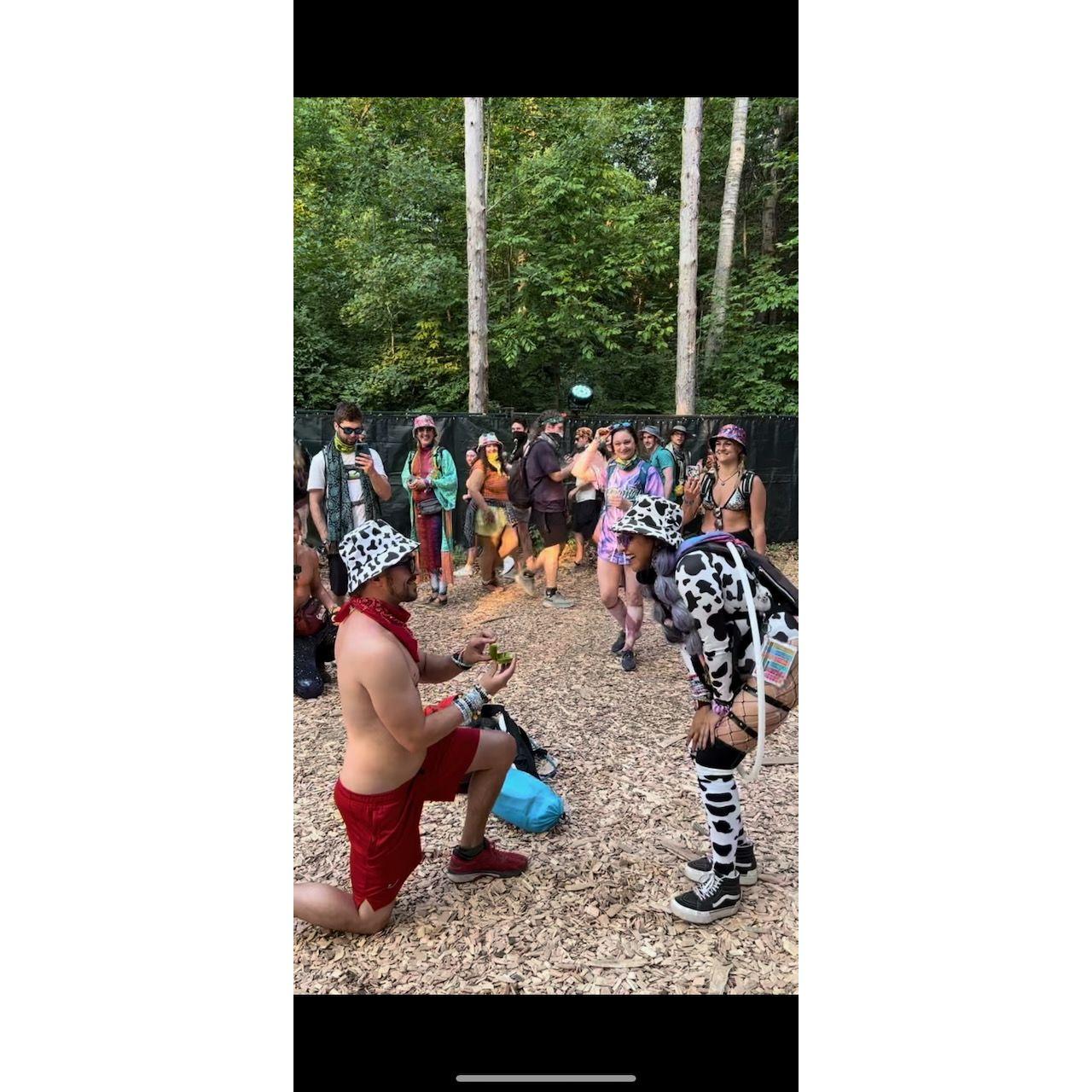 The first time Fer ever dressed up as a cow, I got down on one knee, and she said, "yes".  Mooooo! <3