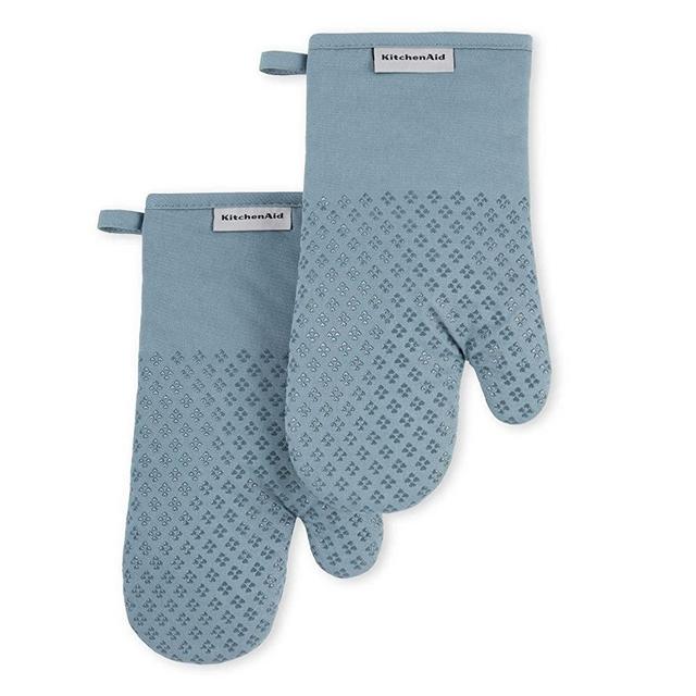 KitchenAid Asteroid Oven Mitt 2-Pack Set, Fog Blue, 7"x12.5"