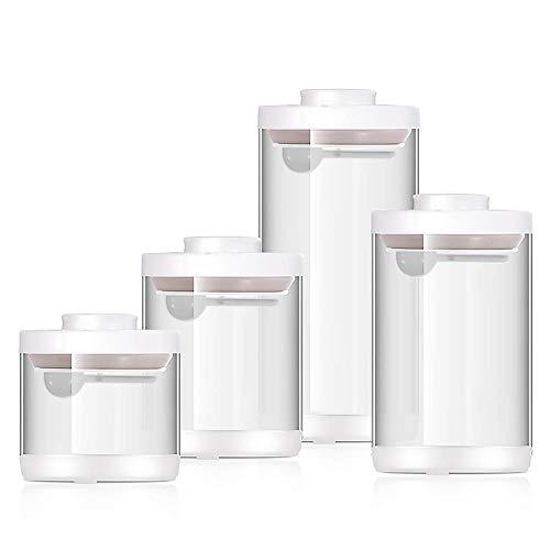 Vencer 4 Piece POP UP SET Glass Food Containers with Airtight Lids and Spoon,Equipped with Anti-Slip Silicone Pad,Kitchen and Pantry Storages