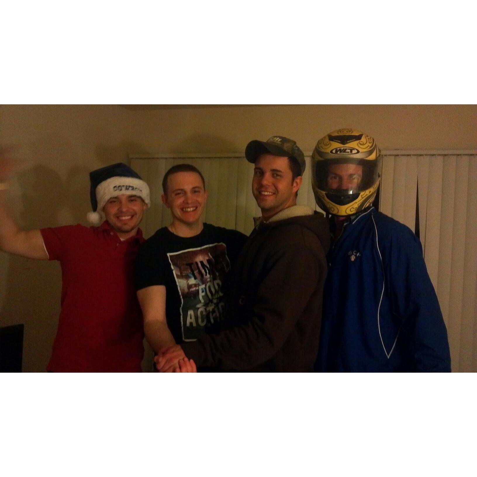 Guerra, Brown, Luhm, and Ricky (from left to right) Navy Buddies in 2013