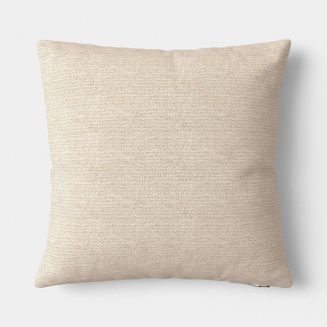 Square Chunky Linen Pillow with Exposed Zipper Neutral - Threshold™