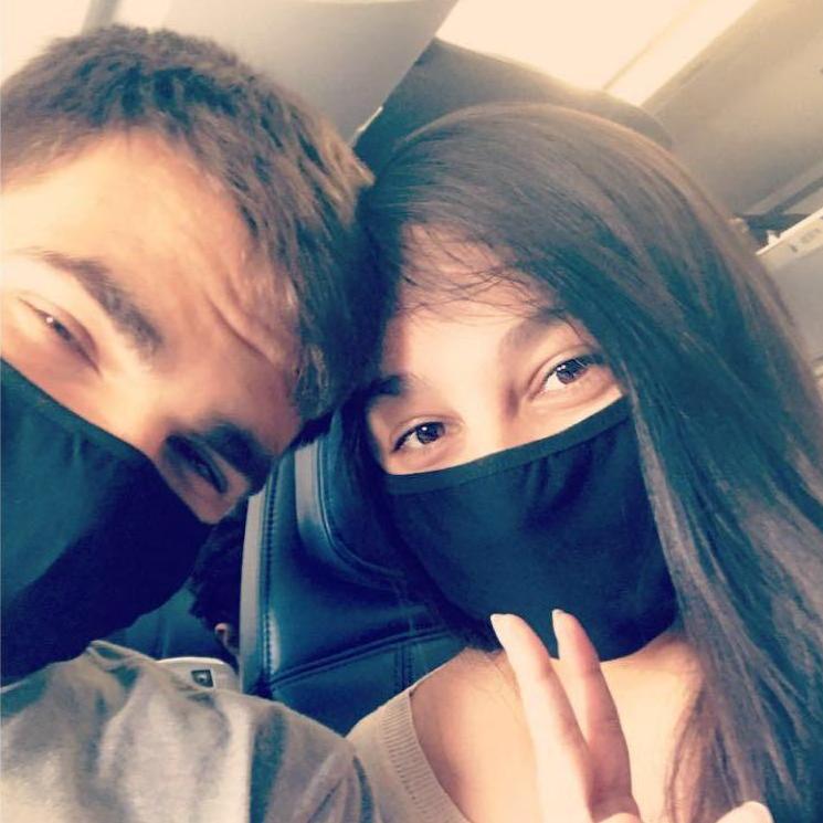 Our first flight back home to California after getting engaged!