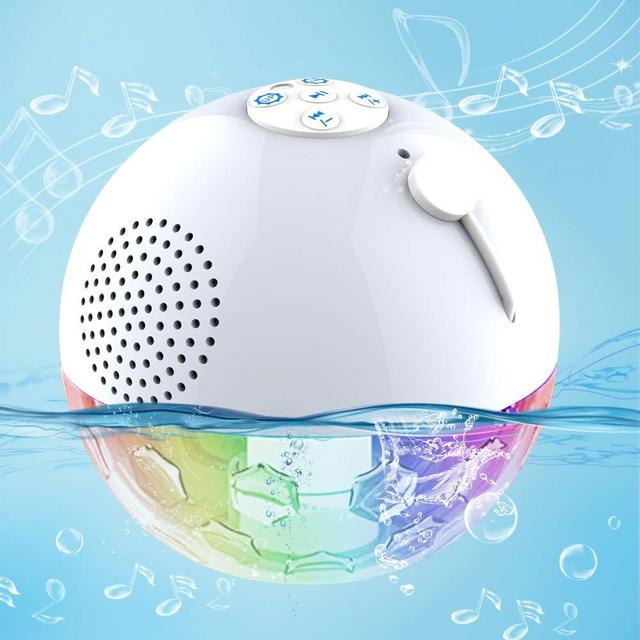 Bluetooth Portable Speaker with RGBW Lights,IPX7 Waterproof Speakers with Dual Drivers,Rich Bass,50ft Bluetooth Range,Built-in Mic,Portable Wireless Speaker for Home Outdoor Pool Hot Tub Shower Travel