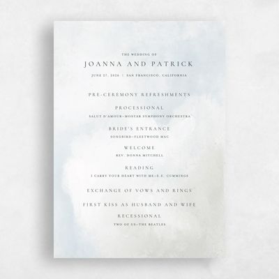Green Standard Wedding Program - Carroway