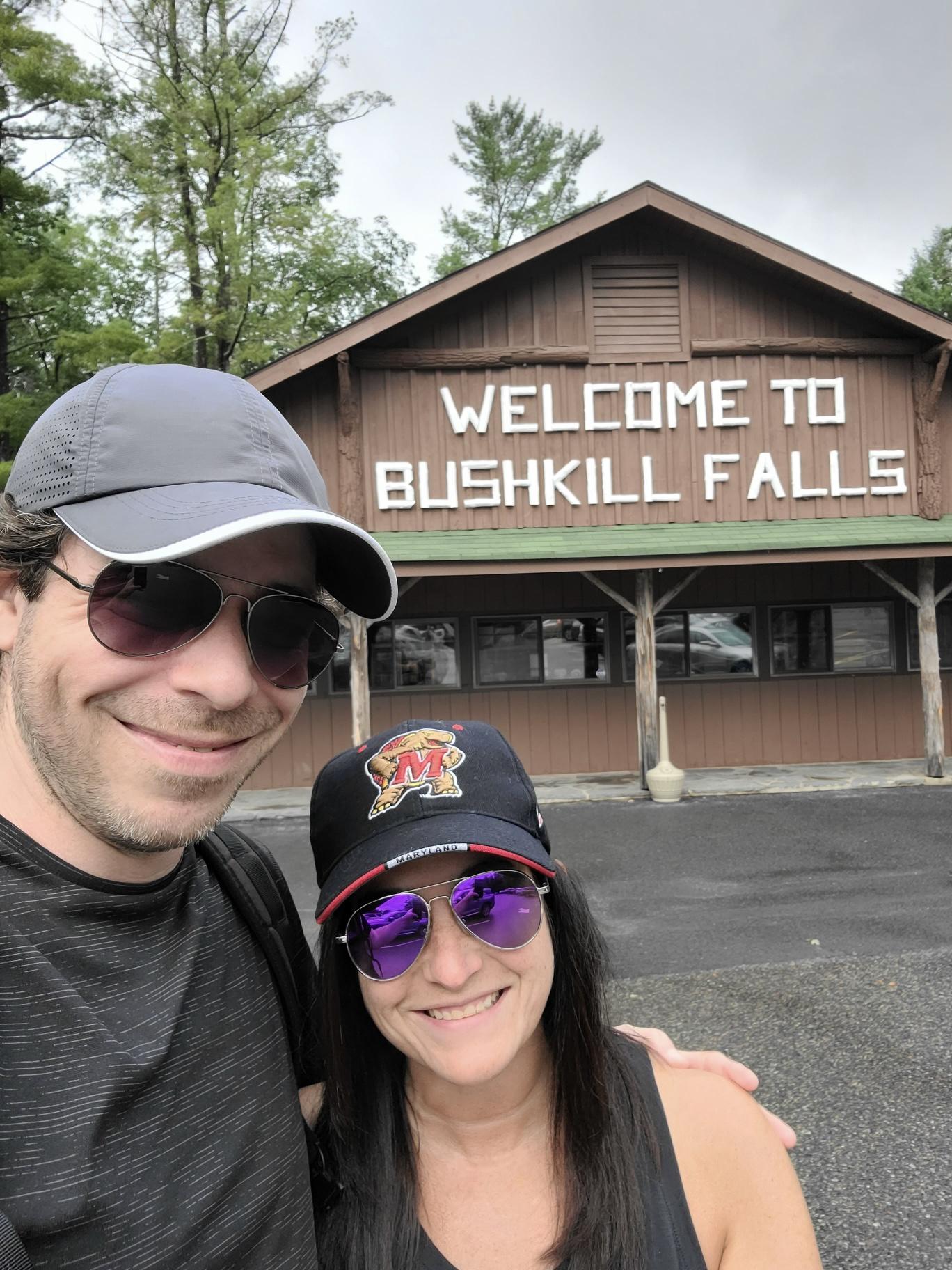Before trekking up the mountain at Bushkill Falls!
