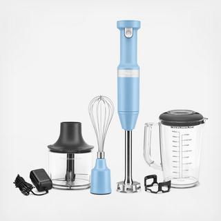 Cordless Hand Blender with Chopper and Whisk Attachment