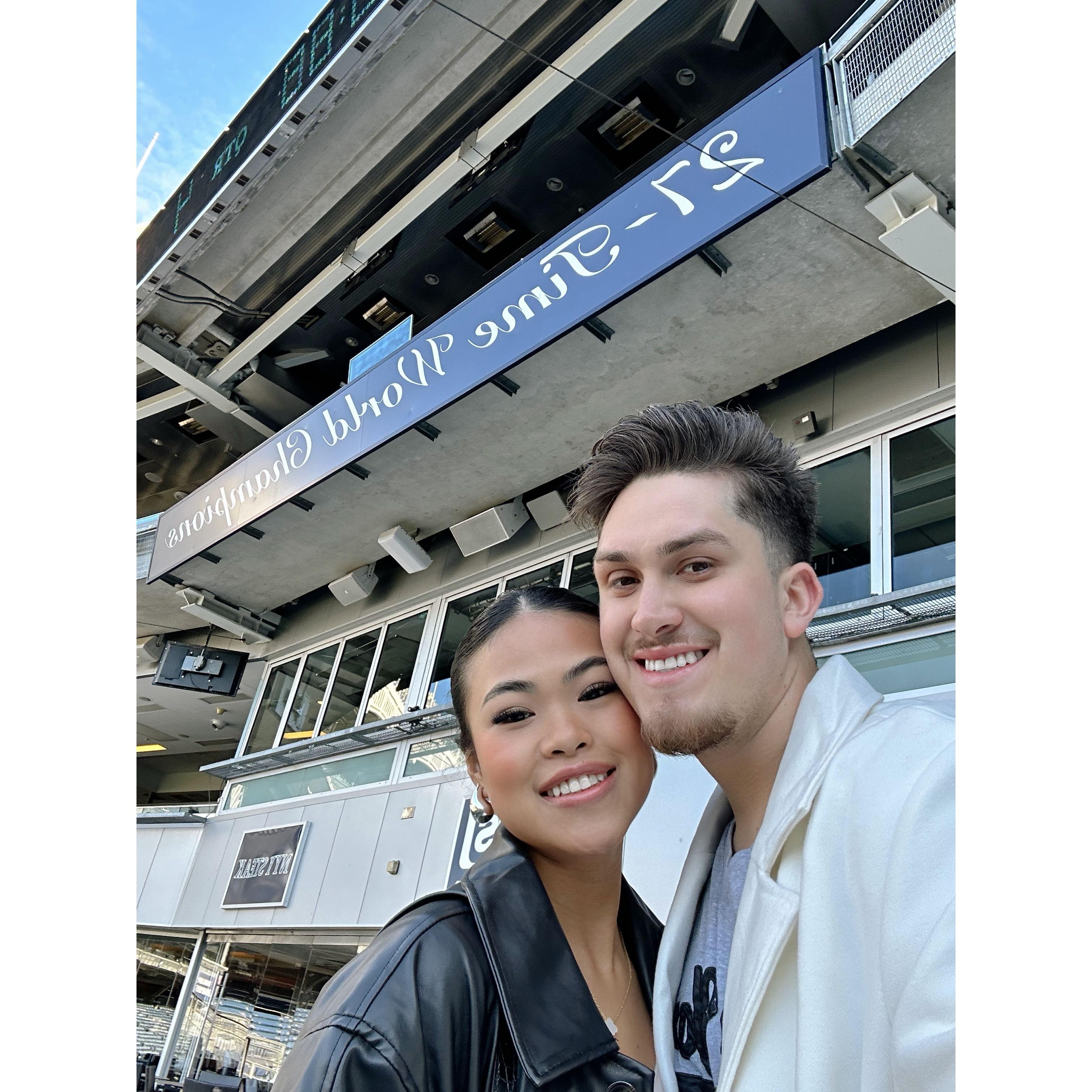 Yankee Stadium in New York, This trip was for our engagement pictures !