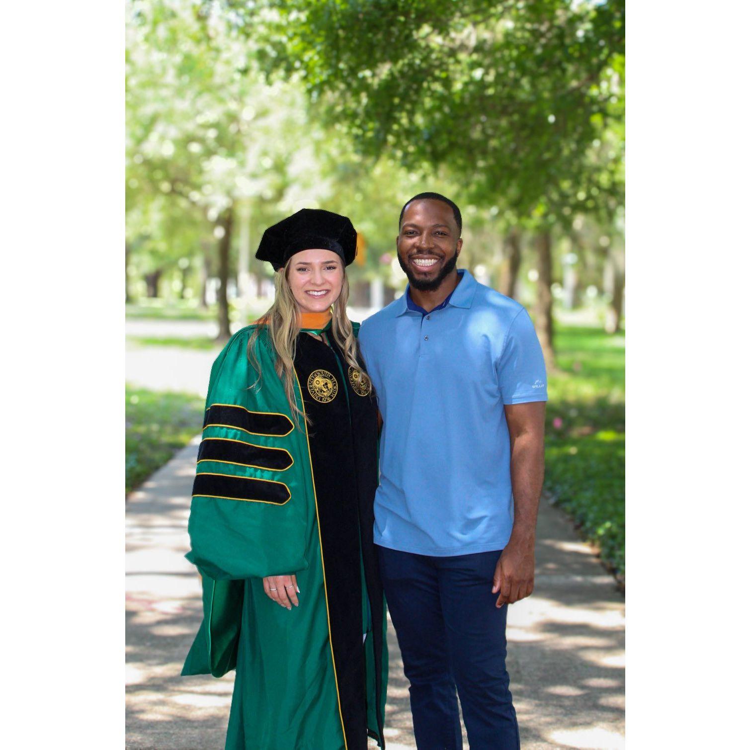 We have been some busy bees! Donte earned his MBA and works as the head of HR for a local law firm. Recently Kelly earned her DNP and works as a CRNA in a Tampa hospital.