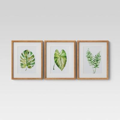 Set of 3 16&#34;x20&#34; Leaf Framed Wall Print - Threshold&#8482;