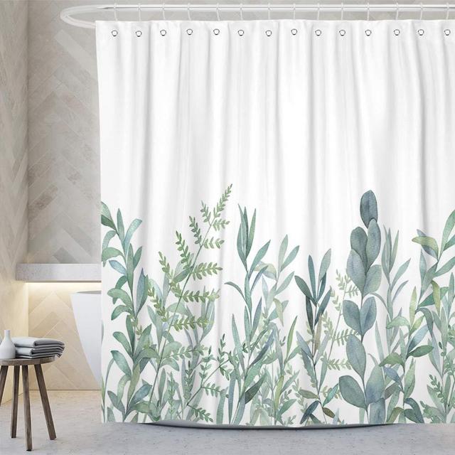 HOMKUMY Shower Curtain for Bathroom with Hooks