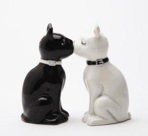 Feline Spicey Black & White Cats Salt & Pepper Shaker Set S/P by Pacific Trading