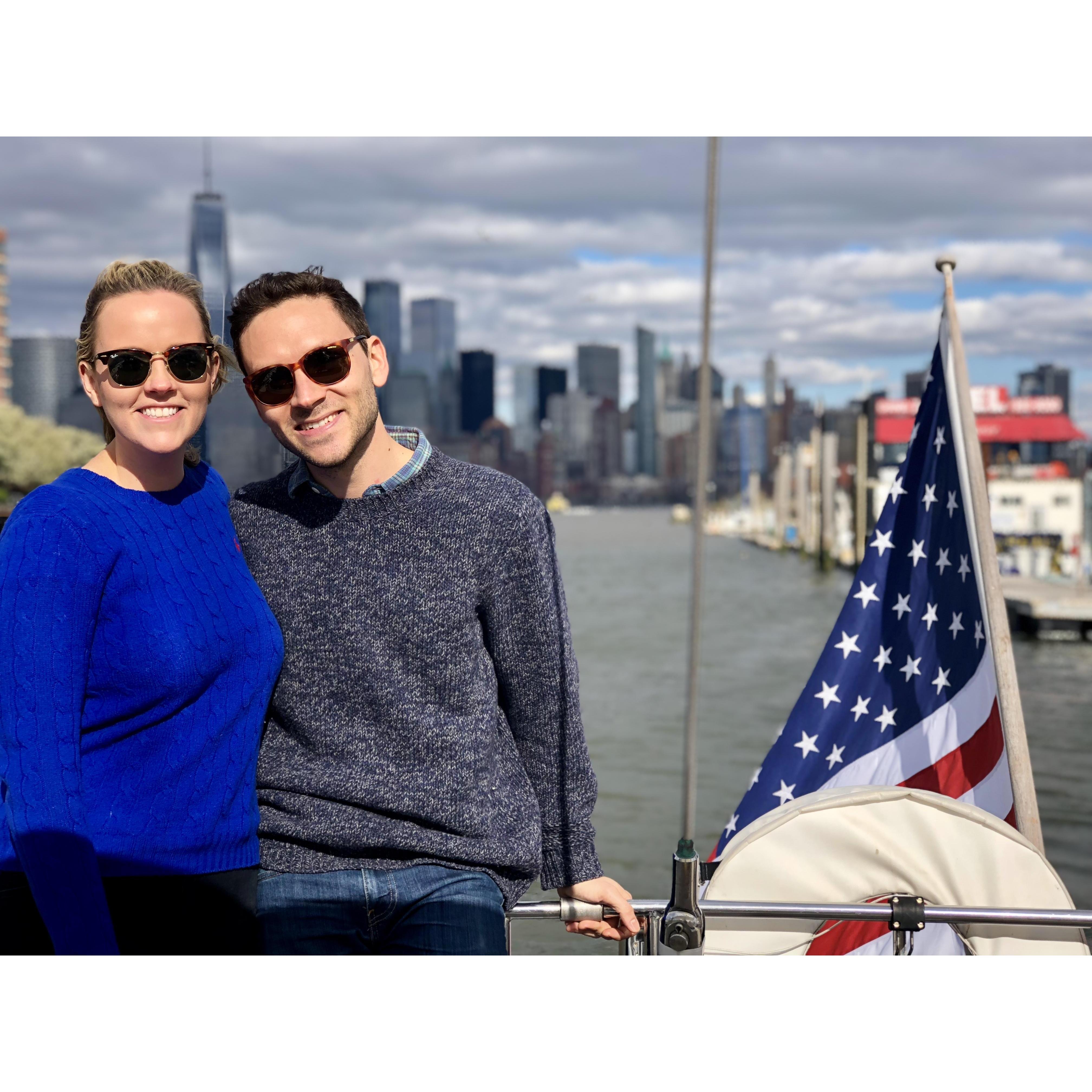 Taking advantage of Glisse docked in Jersey City when we lived in NYC