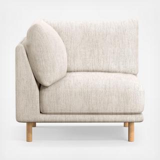 Wells Corner with Natural Leg Finish