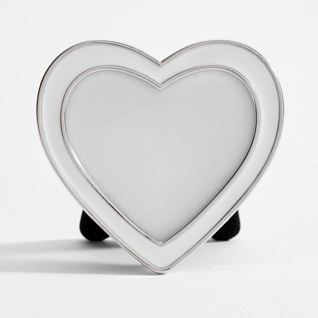 Heart Enamel Frames, 3"x3" - White