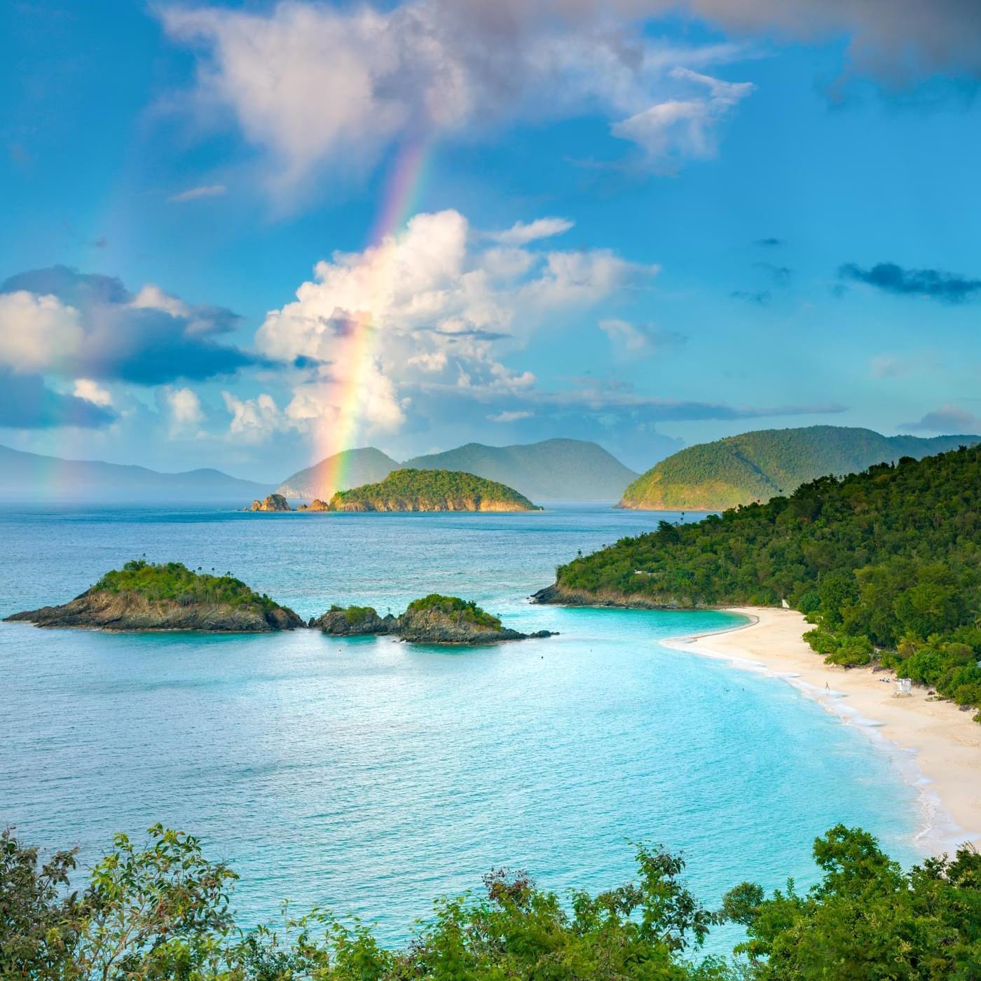 Overlook of Trunk Bay on your drive down!