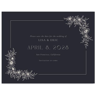 Ebony, Black Wedding Digital Save the Date - Wiosna Landscape