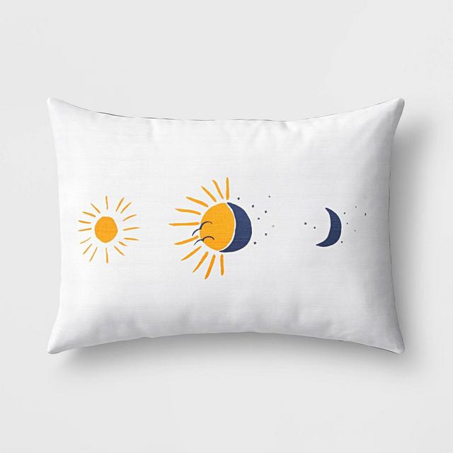 Lumbar Sun & Moon Pillow White/Navy - Room Essentials™