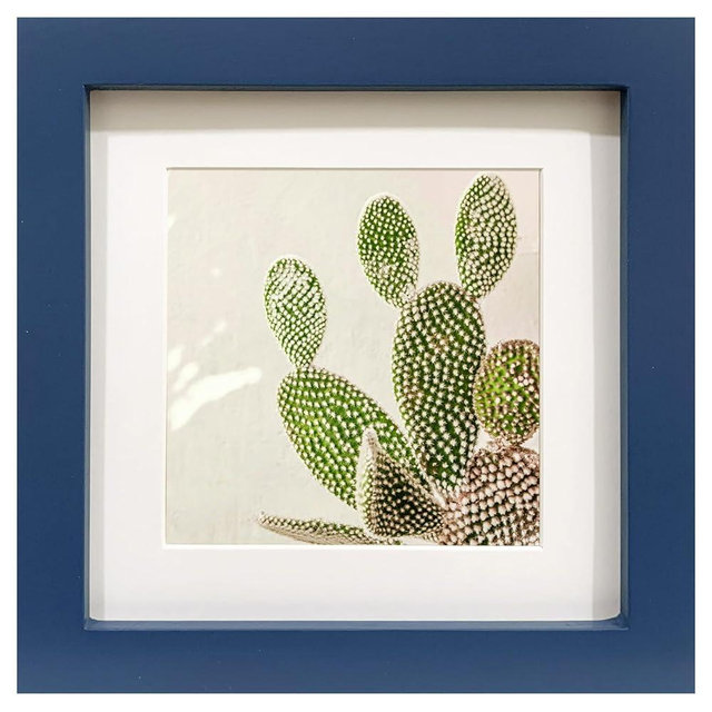LEKAIYA 7x7 Blue Picture Frames, Square Solid Wood Photo Frame for Tabletop or Wall Mounting