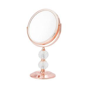 Danielle Creations Double-Sided Rose Gold Vanity Mirror with Crystal Stem, 10X Magnification