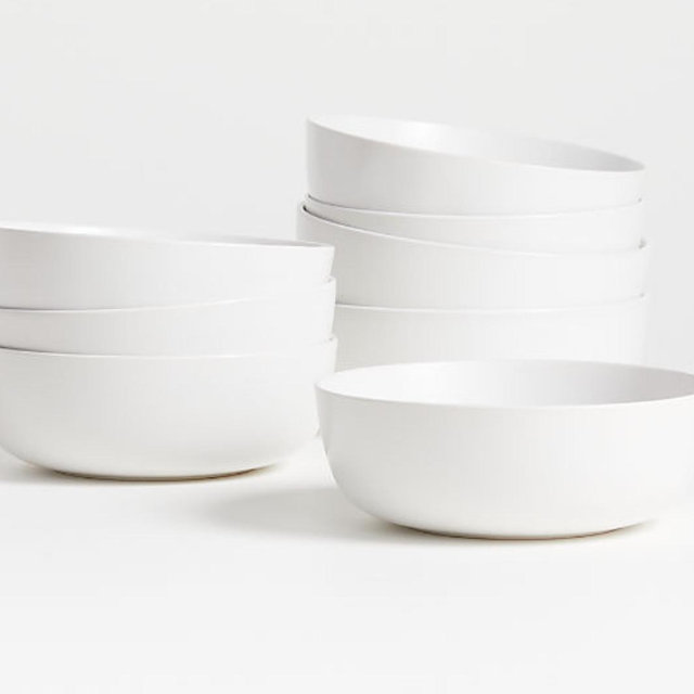 Wren Matte White Bowls, Set of 8