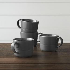 Hue Dark Grey Mugs,Set of 4
