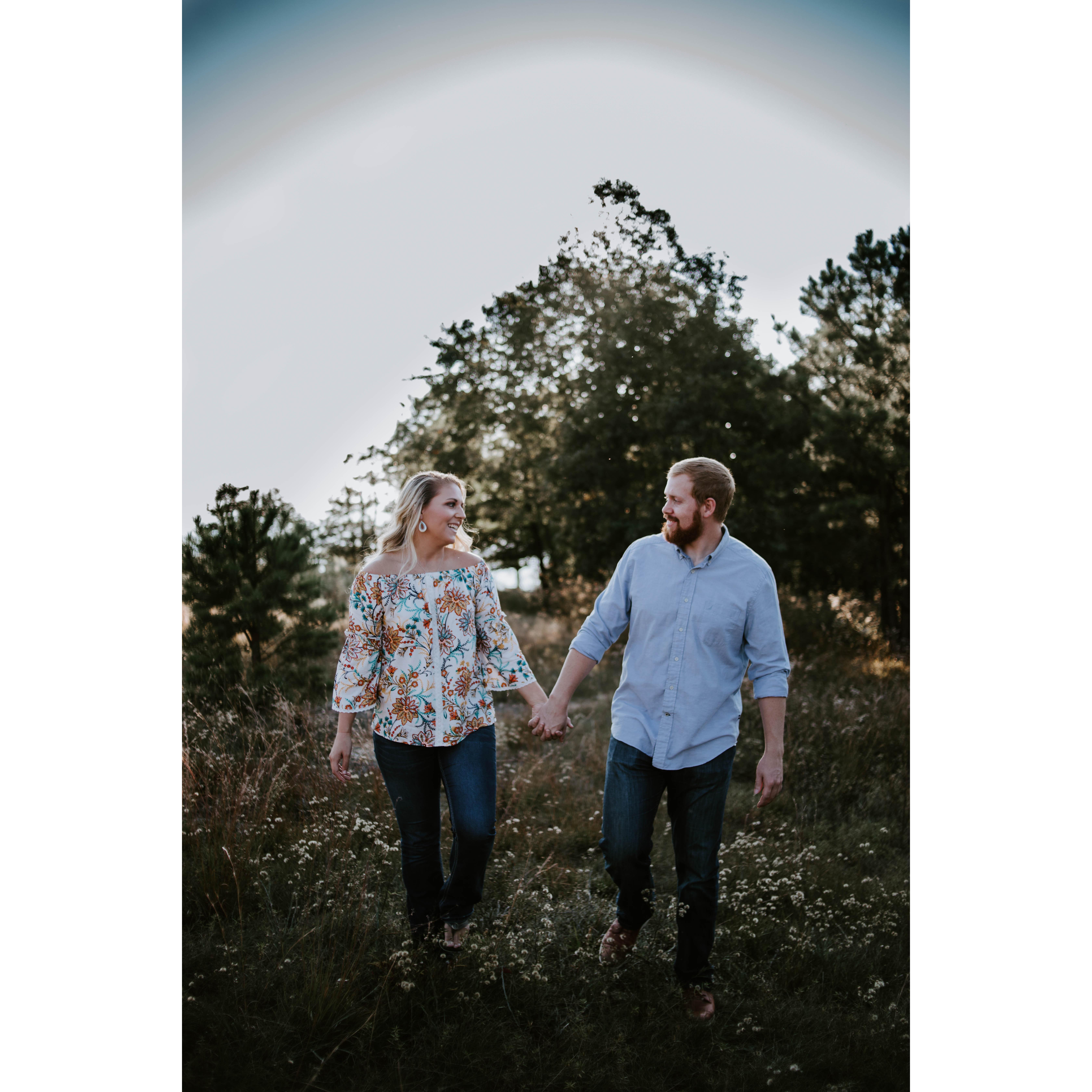 Engagement photo taken at Pilot Mountain by Heidi Bee Photography - Fall 2018