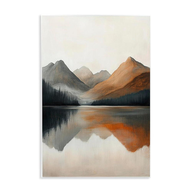 Stupell Industries Terracotta Reflection Abstract Landscape Wall Plaque Art, design by Petal Prints Design, 19 x 13