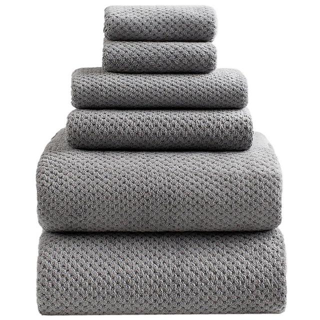 HVMS Oversized Bath Towels Extra Large 40x80 Inches Bath Sheets for Adults Super Soft Quick Dry Highly Absobent Microfiber Shower Towels (Grey,6 Piece)