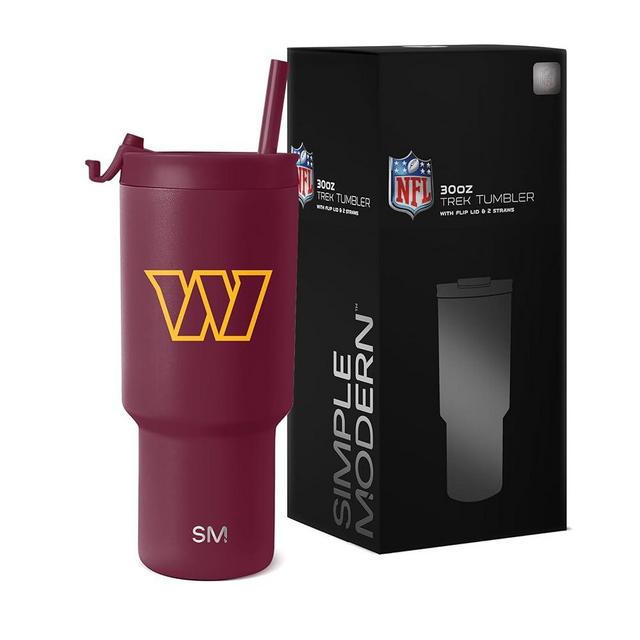 Simple Modern Officially Licensed NFL Washington Commanders 30oz Tumbler with Flip Lid and Straws | Insulated Cup Stainless Steel | Gifts for Men Women | Trek Collection | Washington Commanders