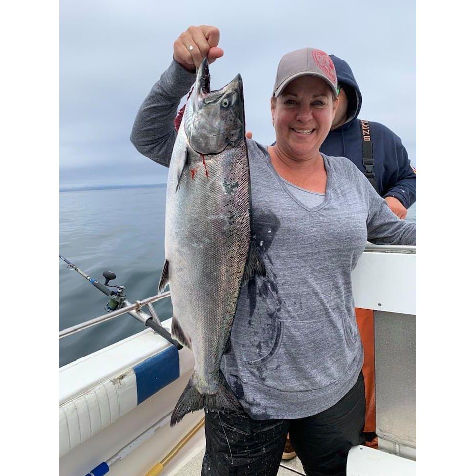 First and only salmon.  18lbs.  I did it.  Bodega Bay, CA