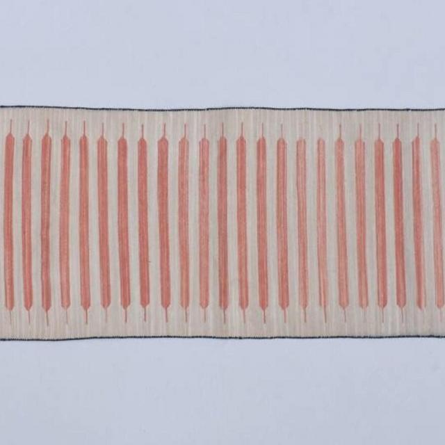 Beige and Red Modern Striped Cotton Flat weave Hand woven rug- Reversible Kilim Rug