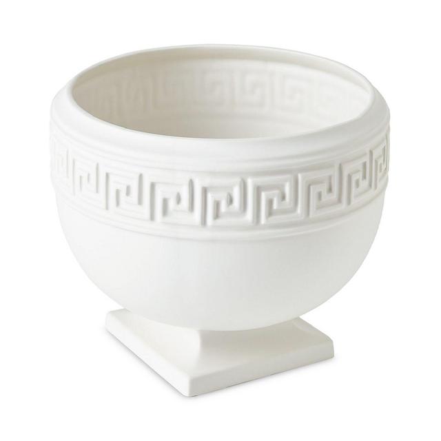 Global Views Greek Key Bowl, White