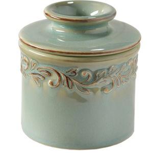 Butter Bell - The Original Butter Bell crock by L Tremain, a Countertop French Ceramic Butter Dish Keeper for Spreadable Butter, Antique Collection, Sea Spray
