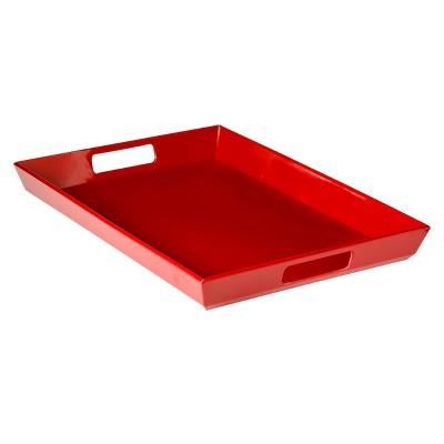 Large Handled Serving Tray Set of 2 Melamine Red - Room Essentials™