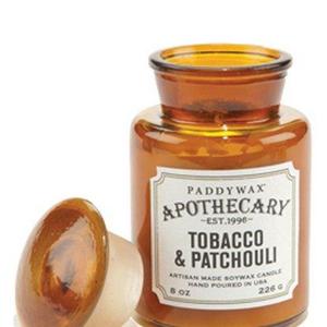 Paddywax Apothecary Collection Scented Soy Wax Jar Candle, 8-Ounce, Tobacco & Patchouli