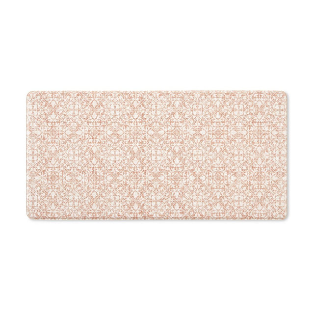 TOWN & COUNTRY BASICS Comfort Plus Vintage Medallion Tile Anti Fatigue Comfort Mat, Kitchen Mat, with Non-Slip Backing, Rust, 18"x39"
