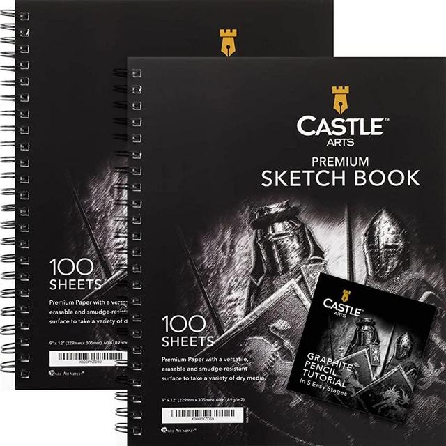 Artisto 5.5x8.5 Premium Sketch Book Set, Spiral Bound, Pack of 3