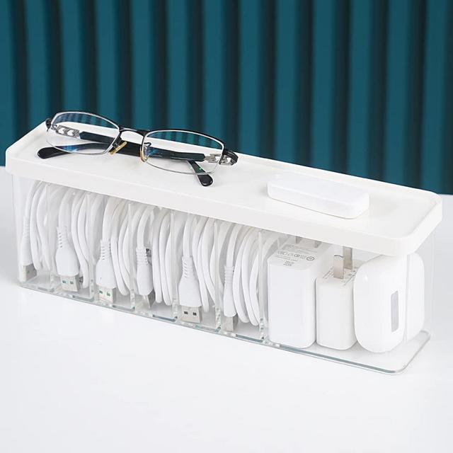 Charger Cable Cord Storage Organizer - Easy Storage Without Cable Ties - Desk Drawer Accessories Organizers