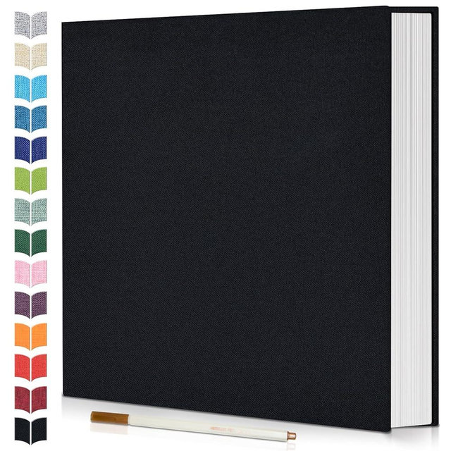 Artfeel Photo Album Self Adhesive Scrapbook,60 Pages Large Photo Book for 4x6,5x7,8x10 Pictures,DIY Album for Baby Wedding Family Travel Birthday,with Metallic Pen and Scraper