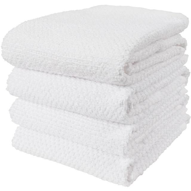 KAF Home Set of 4 Deluxe Popcorn Terry Kitchen Towels | 20 x 30 Inches | 100% Cotton Kitchen Dish Towels