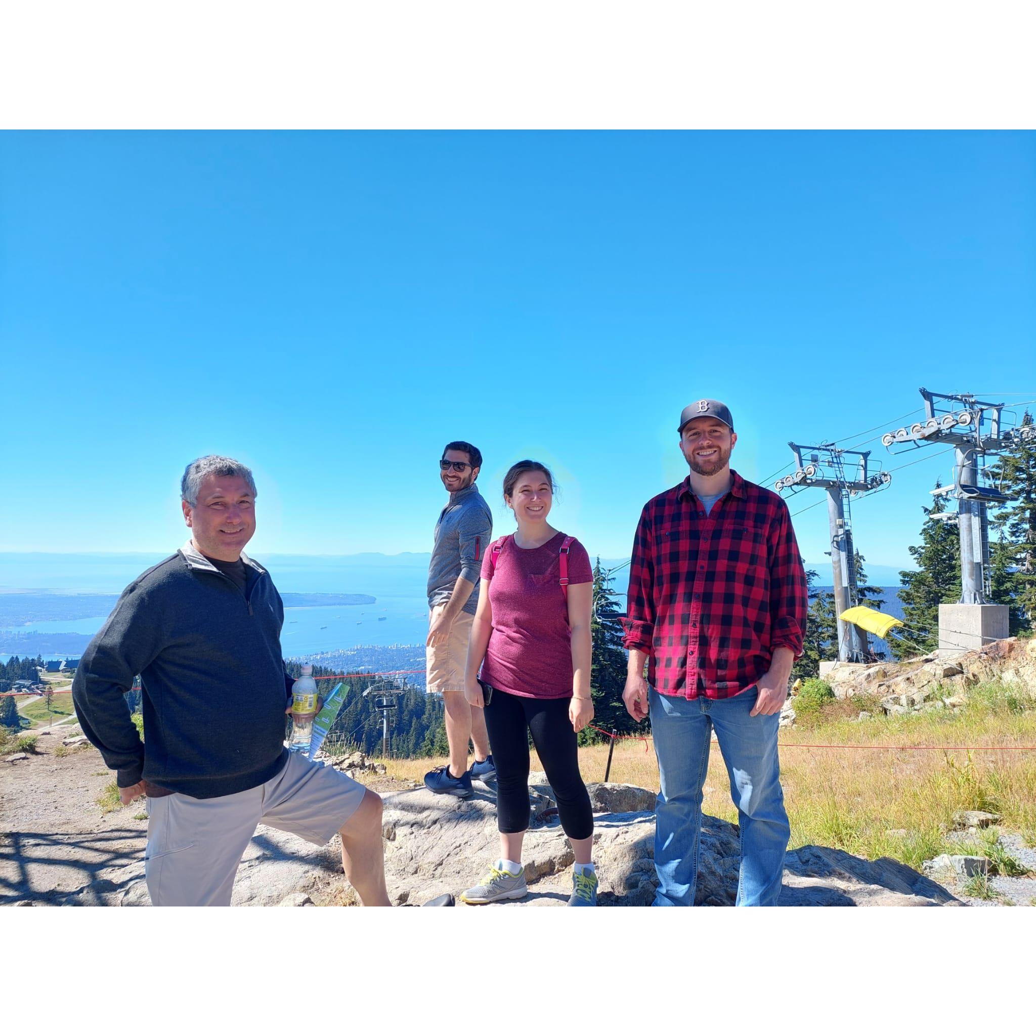 Charlie, Matt, Carlye, and Derek at Grouse Mountain in Vancouver 2022