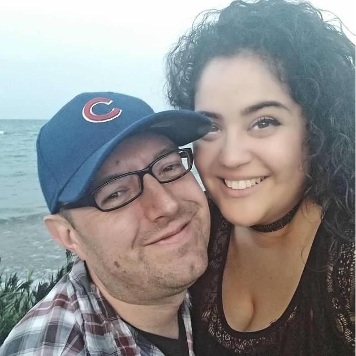 Our first photo together ... Aaron stalked me all the way to Evanston just for a photo